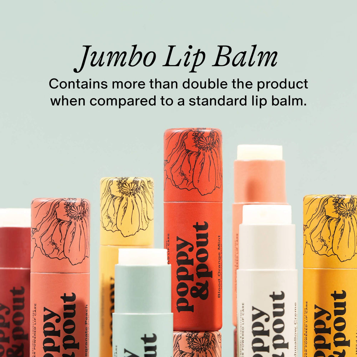 Poppy & Pout natural lip balm in Sweet Mint, eco-friendly tube, view 6