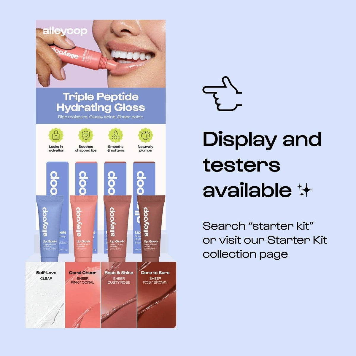 Alleyoop Lip Goals Glossy Lip Balm in Rose & Shine, view 2
