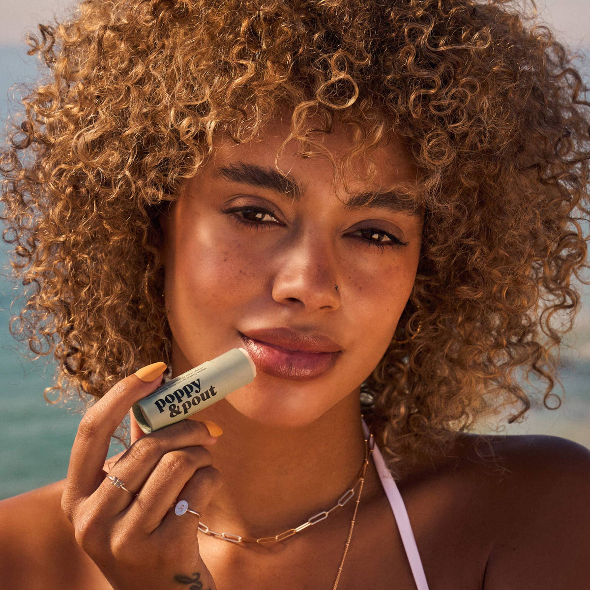 Poppy & Pout natural lip balm in Sweet Mint, eco-friendly tube, view 3